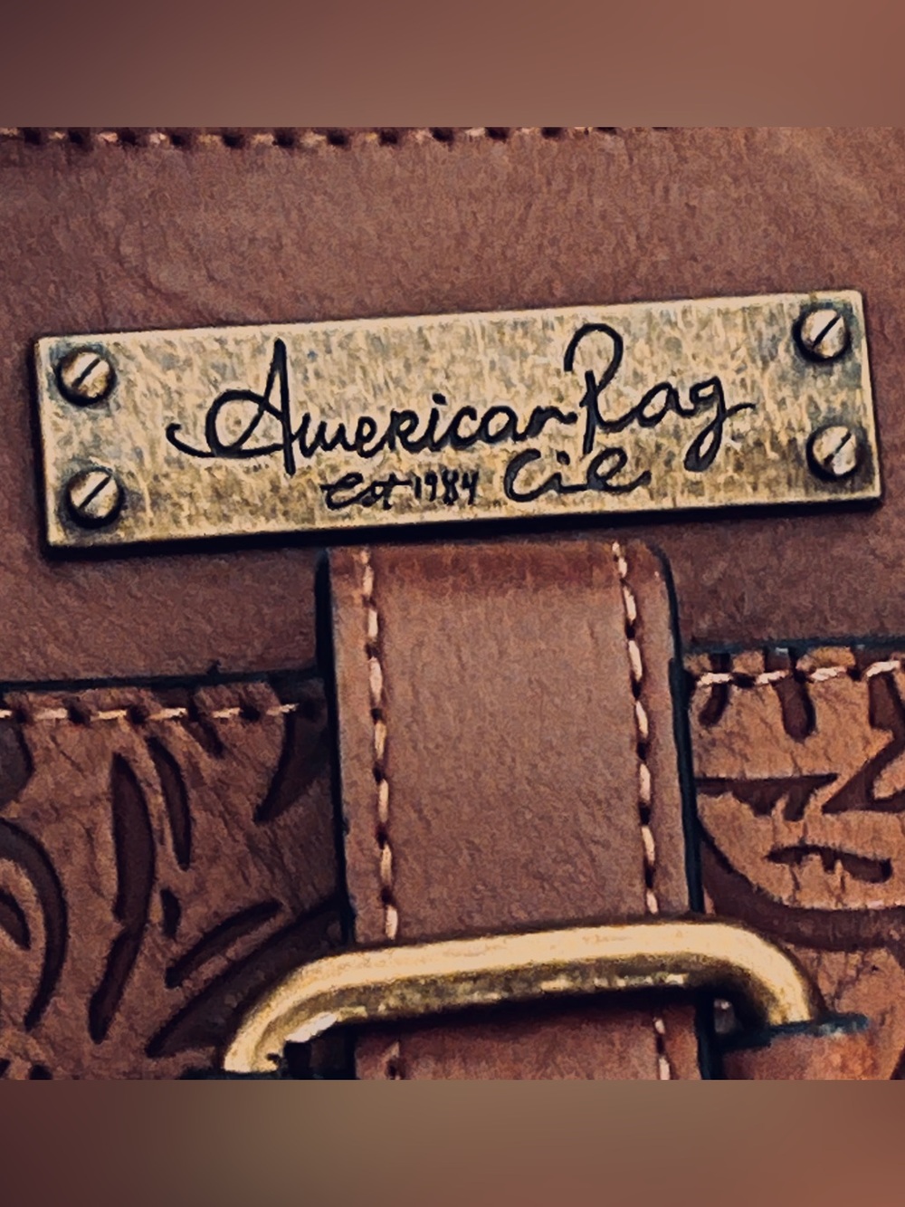 American Rag Tan Floral-Embossed Crossbody with Buckle Detail - Picture 2 of 8